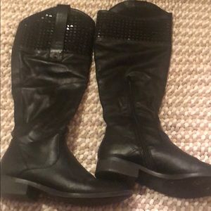 Candies black leather size 6 boots extra cute